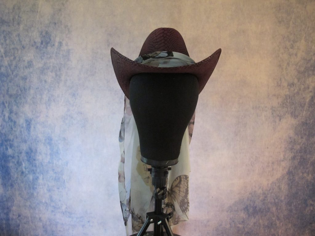 Cowboy Hat Mauve with Scarf Bandana