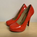 Orange Leather Heels