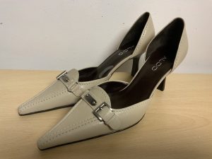 Beige Leather Heels