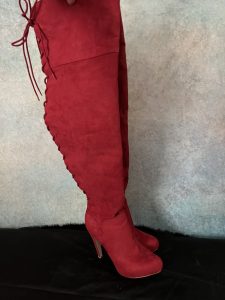 Red Suede Thigh High Boots