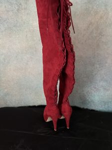 Red Suede Thigh High Boots