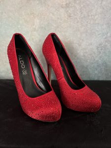Red Glitter High Heels