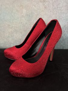 Red Glitter High Heels