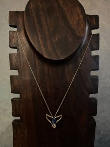 Gold Necklace with Turquoise and Gold Pendant
