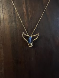 Gold Necklace with Turquoise and Gold Pendant