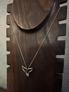 Gold Necklace with Turquoise and Gold Pendant