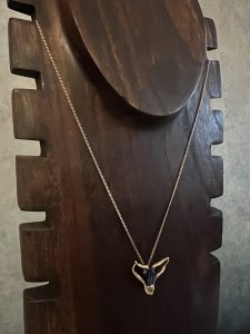 Gold Necklace with Turquoise and Gold Pendant