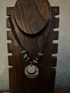Silver Pendant Necklace, Leather