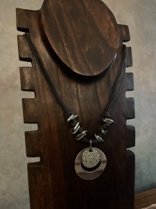 Silver Pendant Necklace, Leather