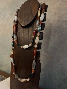 Long Stone Bead Necklace