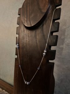 SIlver Necklace with Amythest Stones