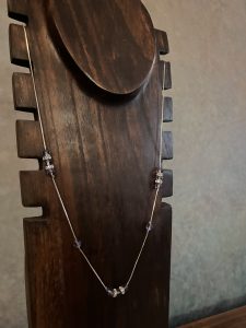 SIlver Necklace with Amythest Stones