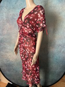 Sheer Red Floral Dress