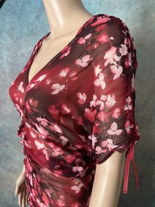 Sheer Red Floral Dress