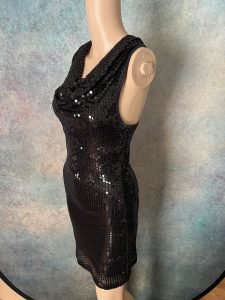 Black Sequin Cocktail Dress