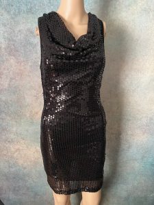 Black Sequin Cocktail Dress