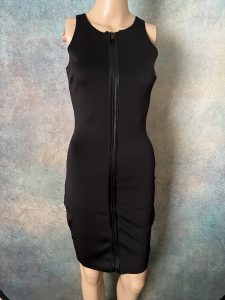 Black Zippered Pencil Dress