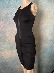 Black Zippered Pencil Dress
