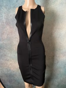 Black Zippered Pencil Dress