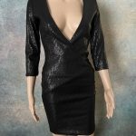 Black Sequined Evening Dress
