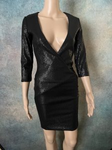 Black Sequined Evening Dress