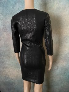 Black Sequined Evening Dress