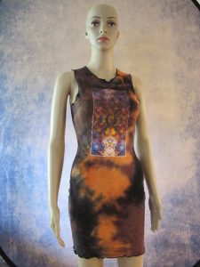 Orange and black dress