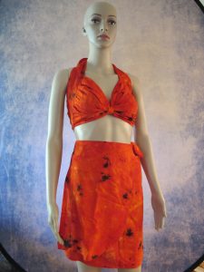 Orange two piece outfit