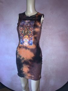 Orange and black dress